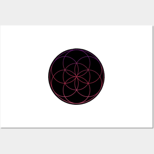 Purple and pink seed of life Posters and Art